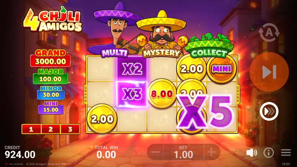 Pinata symbol turning into a colored Chili Bonus during the bonus round